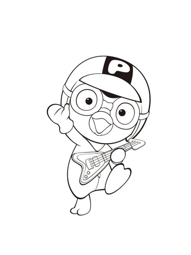 Küçük Penguen Pororo boyama sayfası – boyama çalışması, yaratıcılığı geliştirir
