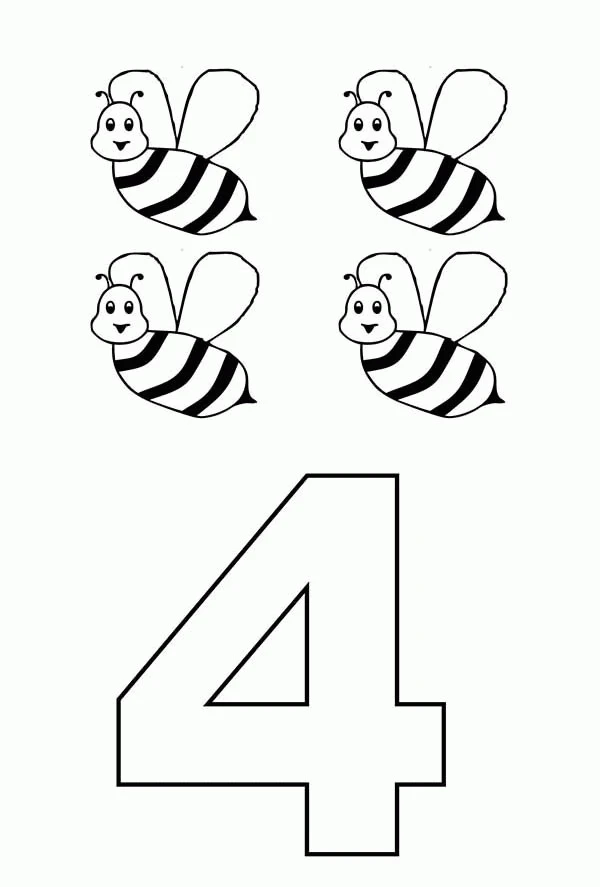 4 Rakamı (Dört) Boyama