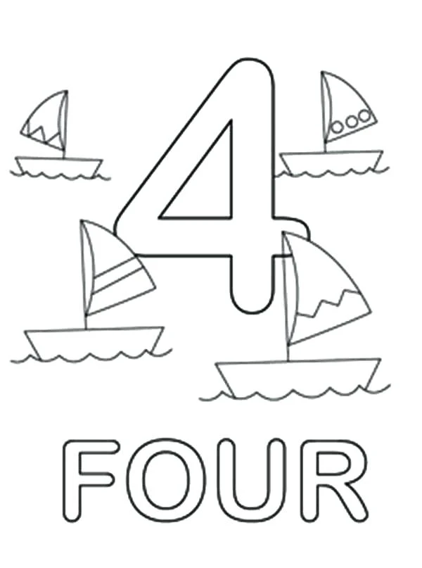 4 Rakamı (Dört) Boyama