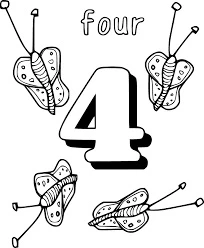 4 Rakamı (Dört) Boyama