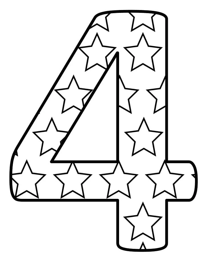 4 Rakamı (Dört) Boyama