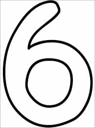 6 Rakamı (Altı) boyama sayfası – eğitici aktivite, yaratıcılık