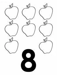 8 Rakamı (Sekiz) boyama sayfası – PDF indir, sevimli karakter