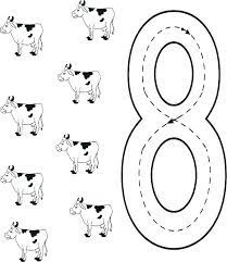 8 Rakamı (Sekiz) boyama sayfası – kolay boyama, eğitici aktivite