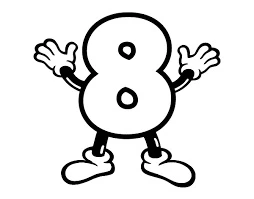 8 Rakamı (Sekiz) boyama sayfası – okul öncesi, evde etkinlik