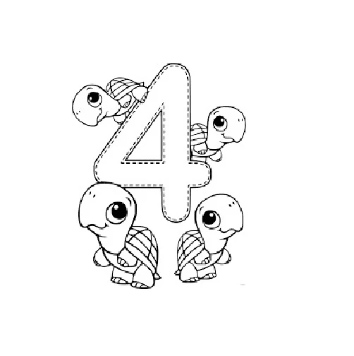 4 Rakamı (Dört) Boyama