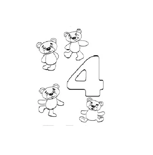 4 Rakamı (Dört) Boyama