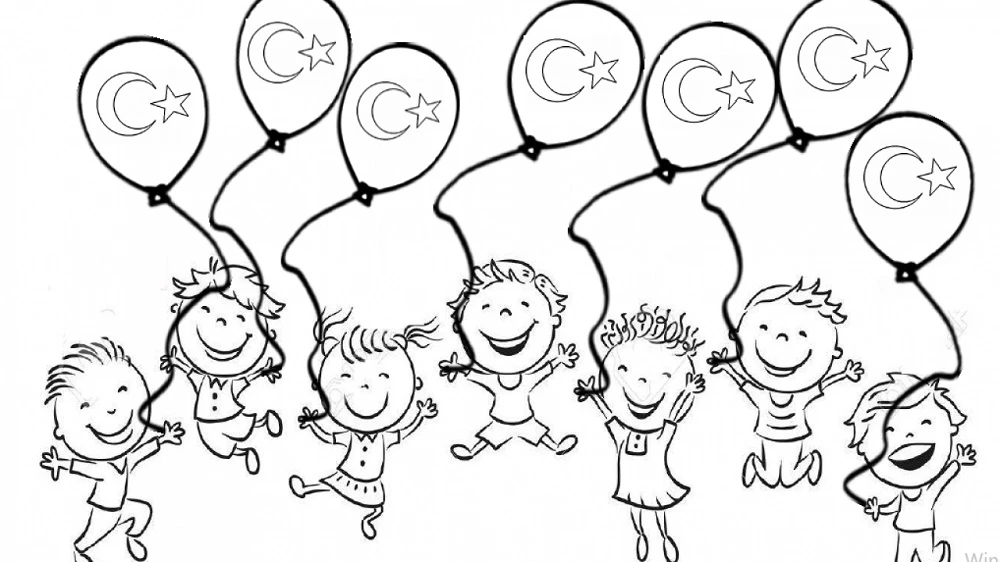 29 Ekim Cumhuriyet Bayramı boyama sayfası – renkli çizimler, okul öncesi