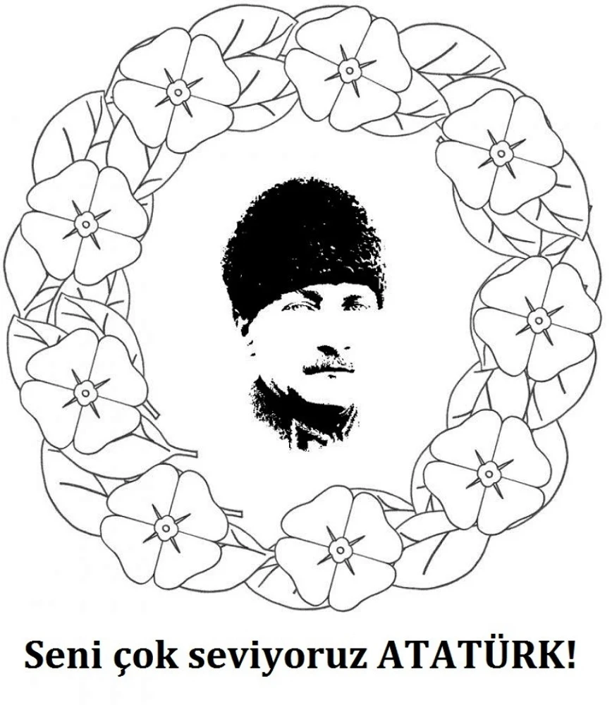 29 Ekim Cumhuriyet Bayramı boyama sayfası – çocuklar için, çizgi film temalı