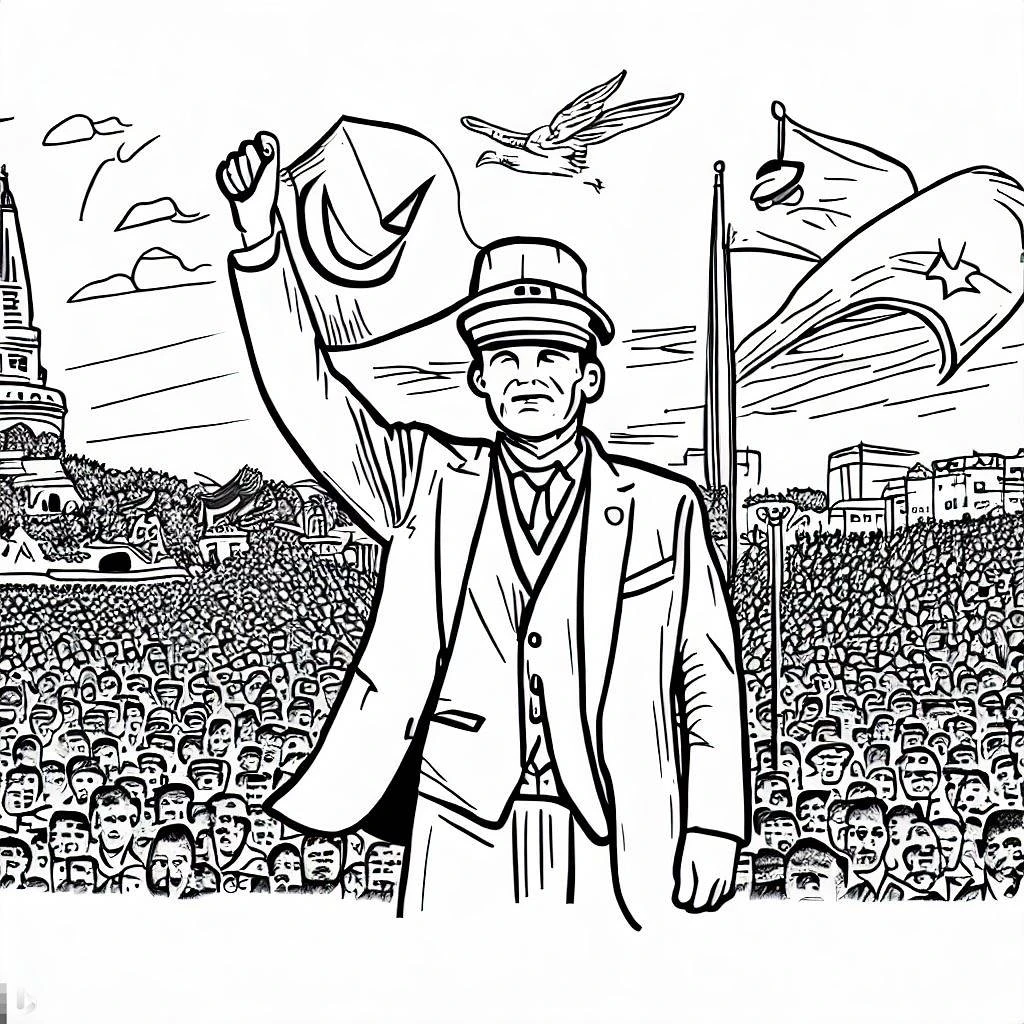 19 Mayıs Atatürk'ü Anma, Gençlik ve Spor Bayramı Boyama