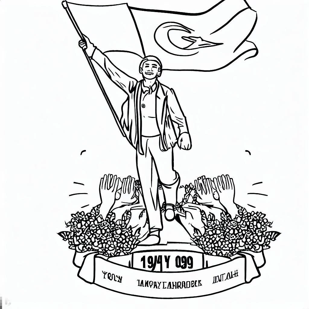 19 Mayıs Atatürk'ü Anma, Gençlik ve Spor Bayramı Boyama