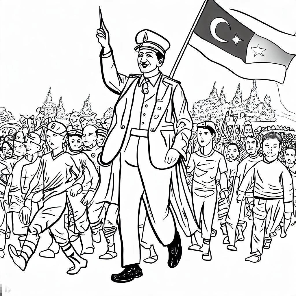 19 Mayıs Atatürk'ü Anma, Gençlik ve Spor Bayramı Boyama