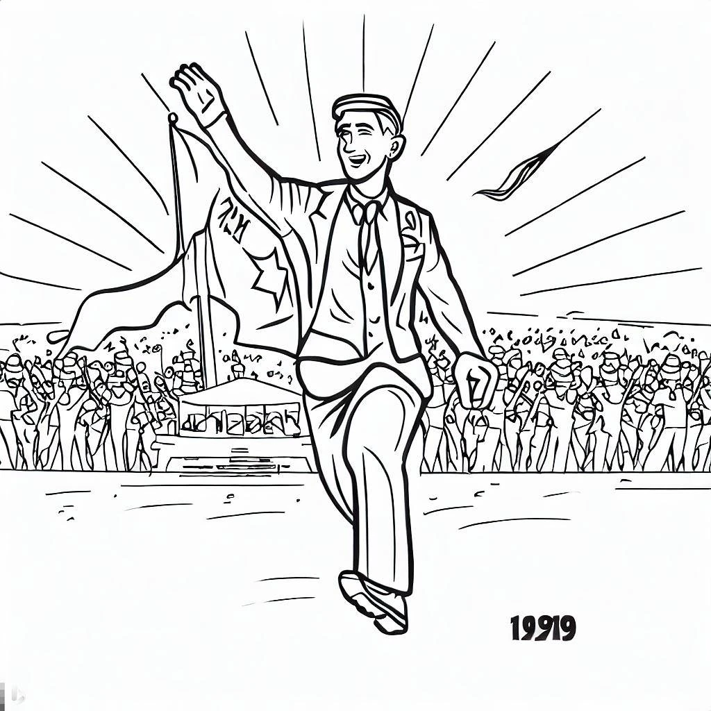 19 Mayıs Atatürk'ü Anma, Gençlik ve Spor Bayramı boyama sayfası – boyama çalışması, yaratıcılığı geliştirir