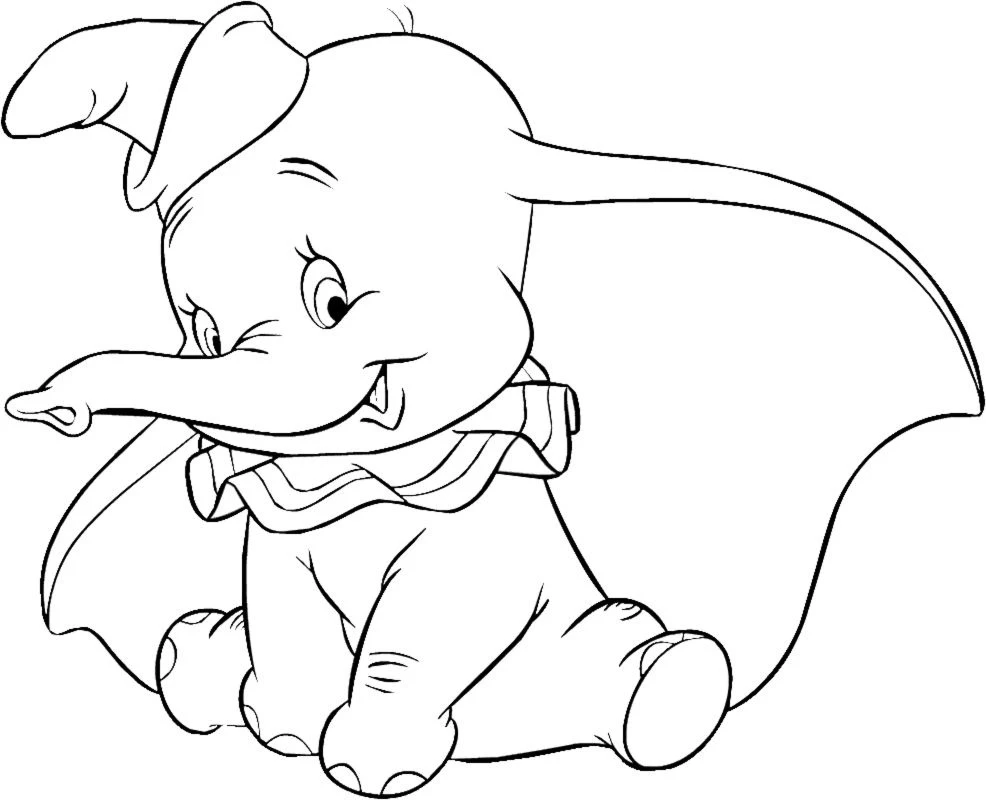 Dumbo boyama sayfası – okul öncesi, evde etkinlik