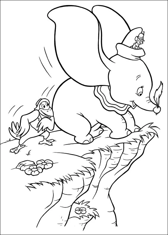 Dumbo boyama sayfası – el becerilerini geliştirir, boyama çalışması