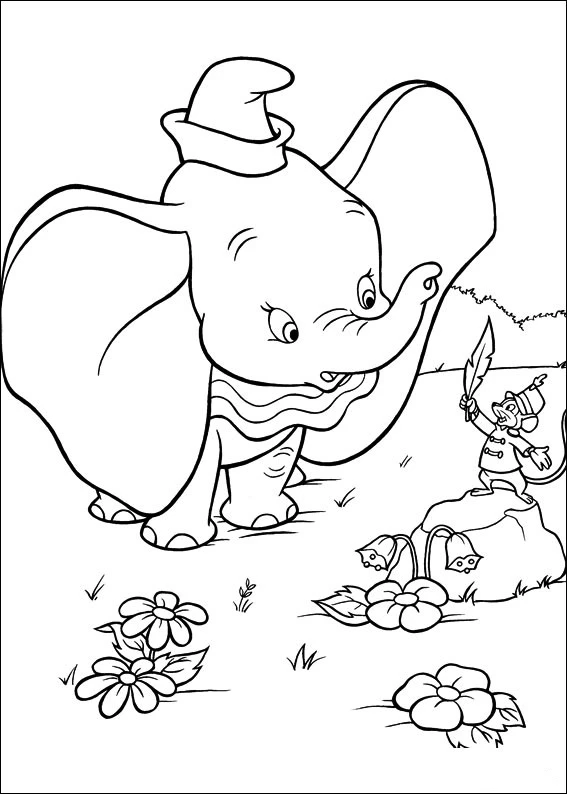 Dumbo boyama sayfası – keyifli zaman, renkli çizimler