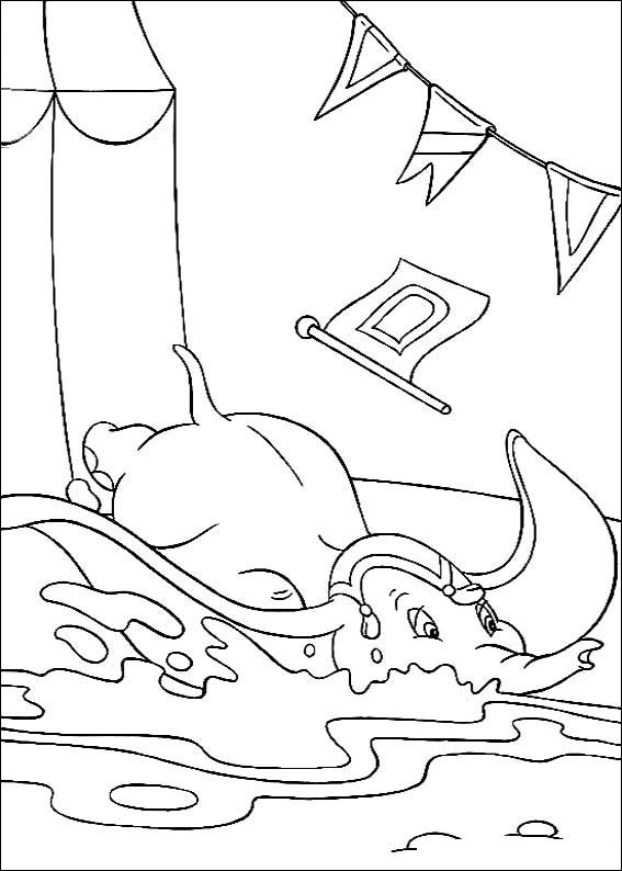 Dumbo boyama sayfası – çocuk aktivitesi, PDF indir