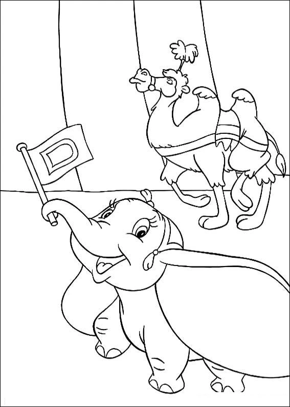 Dumbo boyama sayfası – sanatsal çalışma, çocuklar için