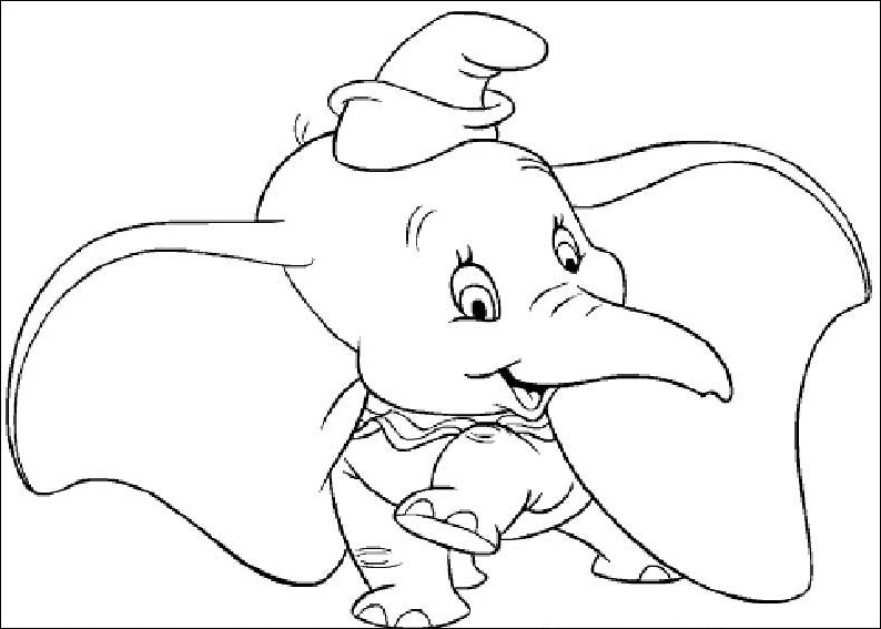 Dumbo boyama sayfası – yaratıcılık, eğlenceli etkinlik