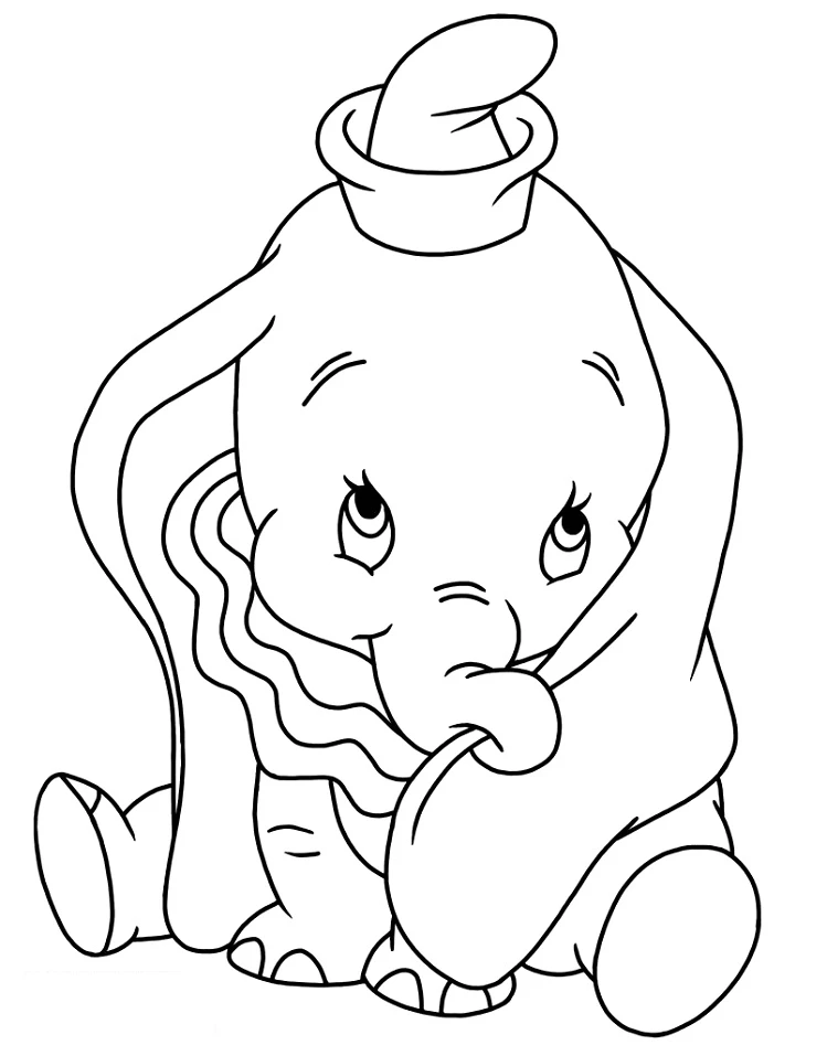 Dumbo boyama sayfası – PDF indir, sevimli karakter