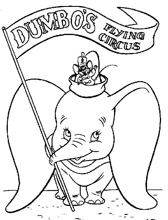 Dumbo boyama sayfası – çocuklar için, çizgi film temalı