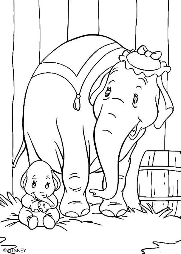 Dumbo boyama sayfası – çizgi film temalı, basit çizim