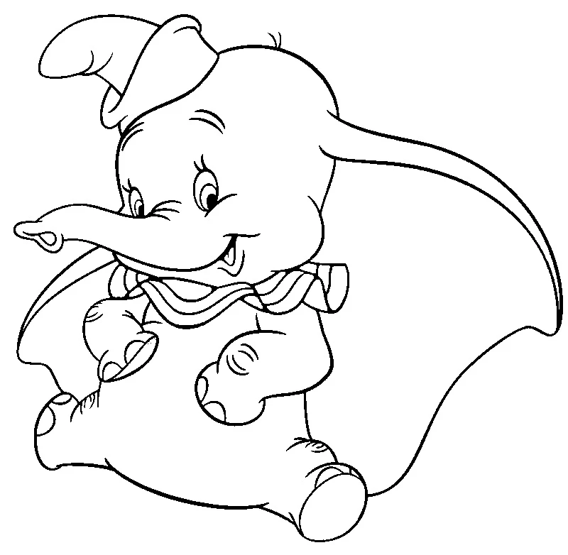 Dumbo boyama sayfası – eğitici aktivite, yaratıcılık