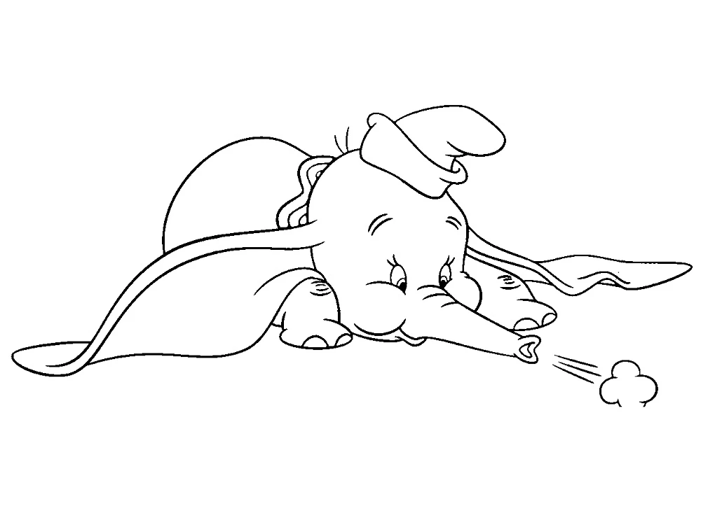 Dumbo boyama sayfası – el becerilerini geliştirir, boyama çalışması