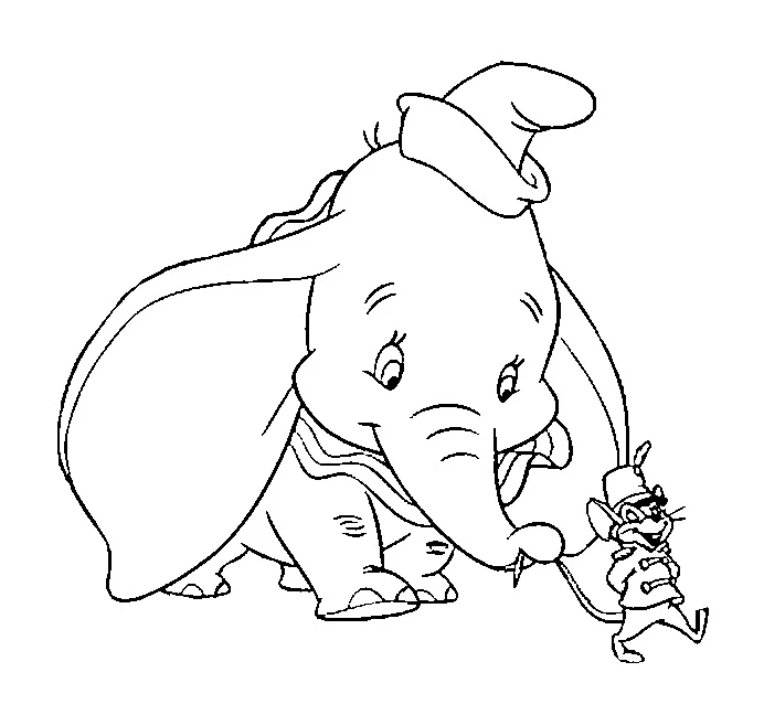 Dumbo boyama sayfası – keyifli zaman, renkli çizimler