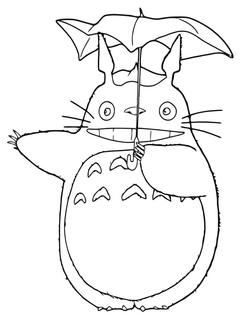 Komşum Totoro boyama sayfası #8 – ilkokul öğrencileri için, hayal gücünü besler