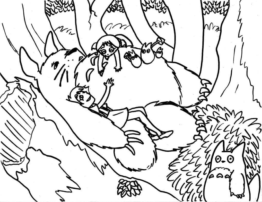 Komşum Totoro boyama sayfası – kolay boyama, eğitici aktivite