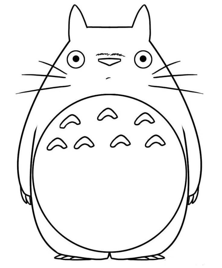 Komşum Totoro boyama sayfası – yaratıcılığı geliştirir, keyifli zaman