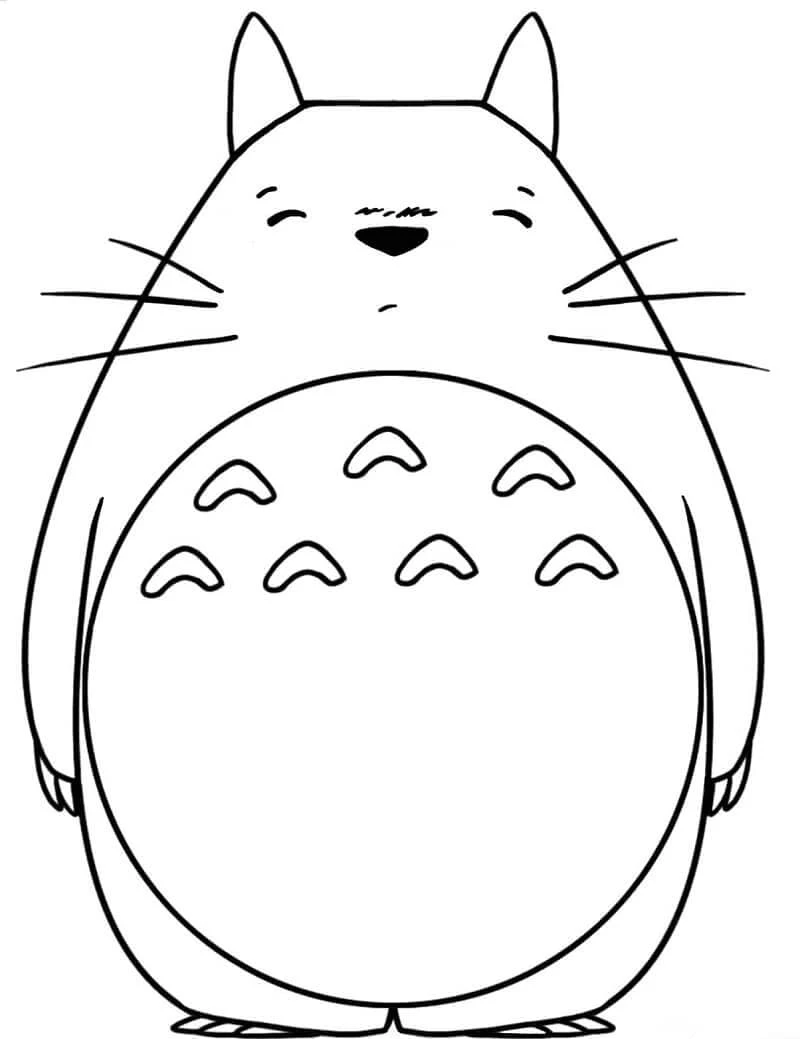 Komşum Totoro boyama sayfası – sevimli karakter, sanatsal çalışma