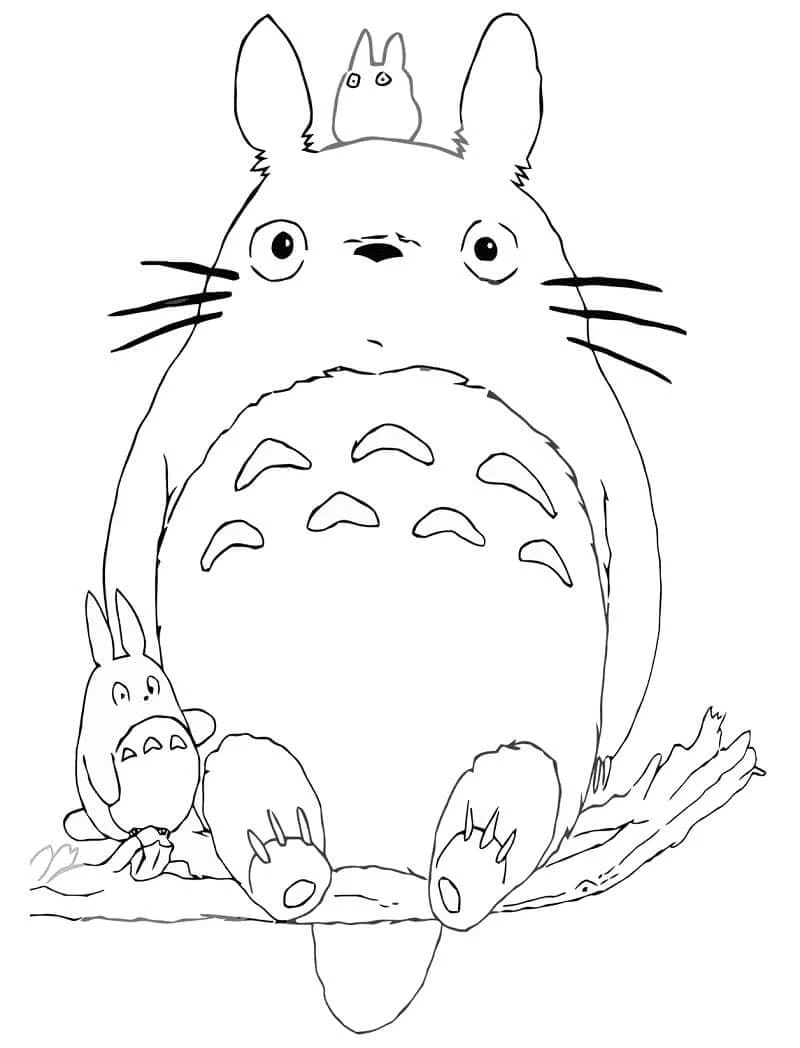 Komşum Totoro boyama sayfası – el becerilerini geliştirir, boyama çalışması