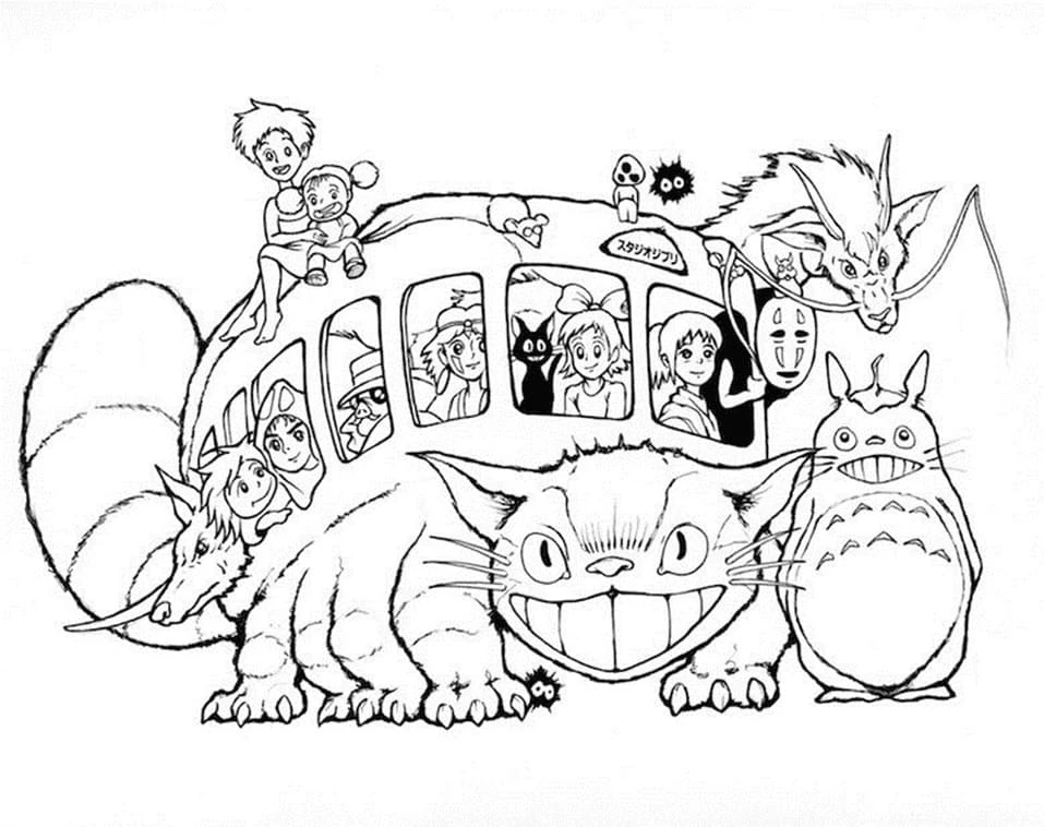 Komşum Totoro boyama sayfası – evde etkinlik, ücretsiz yazdır