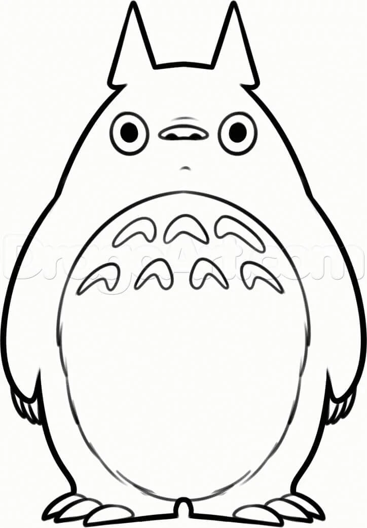 Komşum Totoro boyama sayfası – çocuklar için, çizgi film temalı