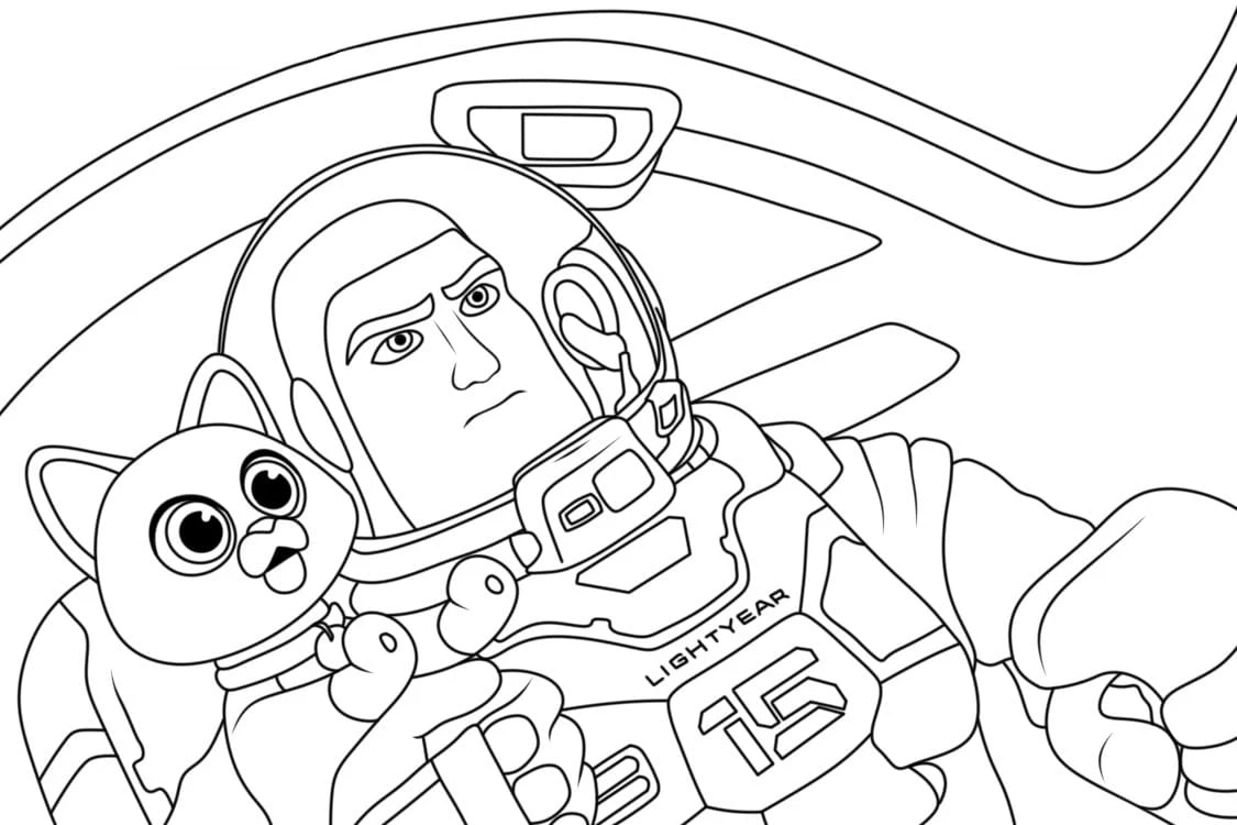 Buzz Lightyear boyama sayfası – el becerilerini geliştirir, boyama çalışması