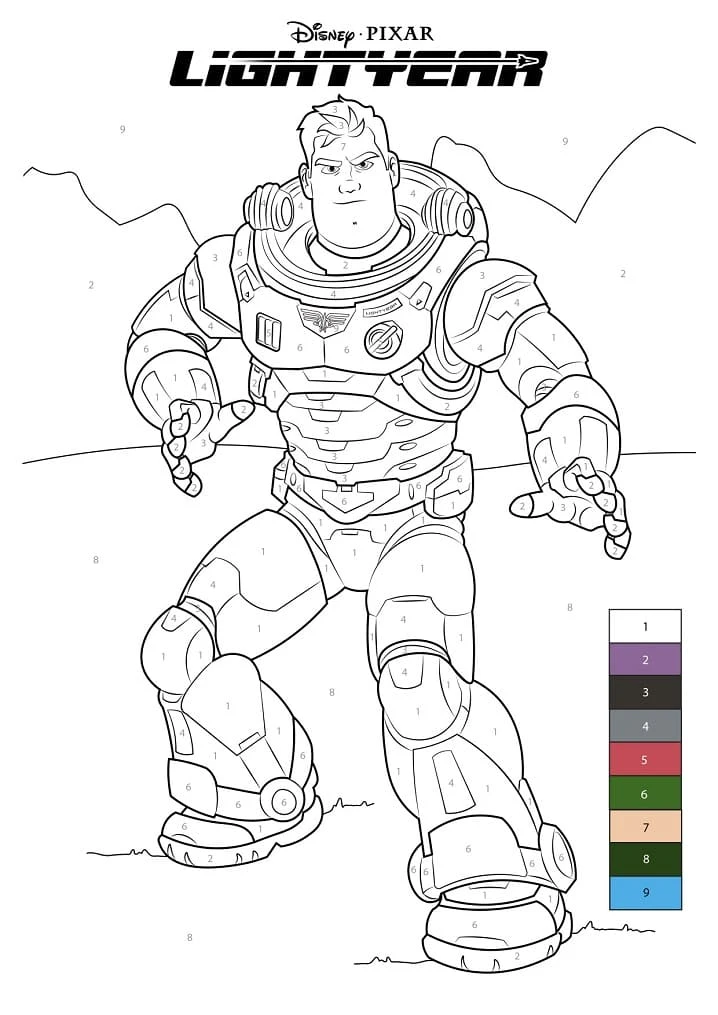 Buzz Lightyear boyama sayfası – boyama çalışması, yaratıcılığı geliştirir