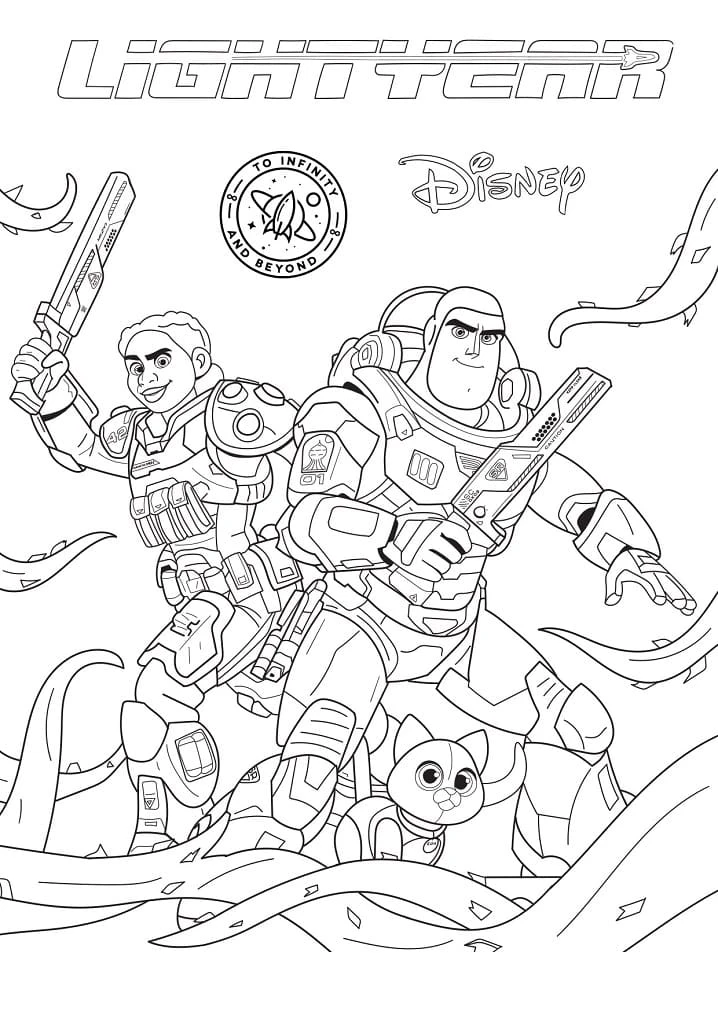 Buzz Lightyear boyama sayfası – renkli çizimler, okul öncesi