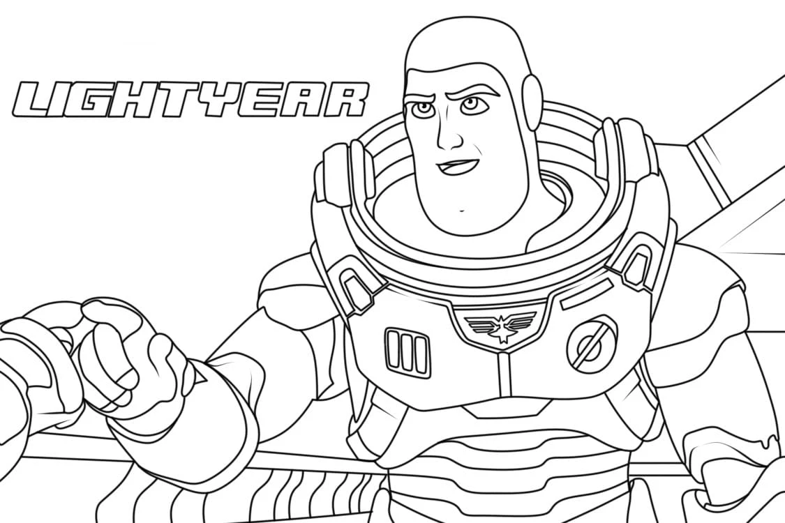 Buzz Lightyear boyama sayfası – çocuklar için, çizgi film temalı