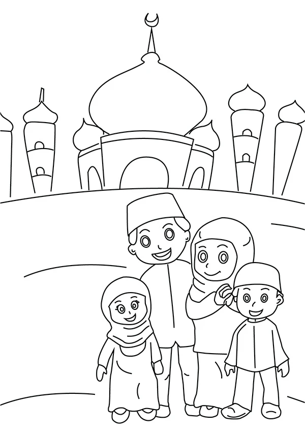 Ramazan Bayramı boyama sayfası – boyama etkinliği, çocuk aktivitesi
