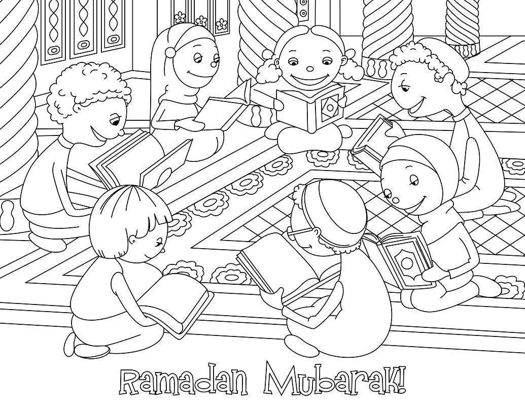Ramazan Bayramı boyama sayfası – sanatsal çalışma, çocuklar için