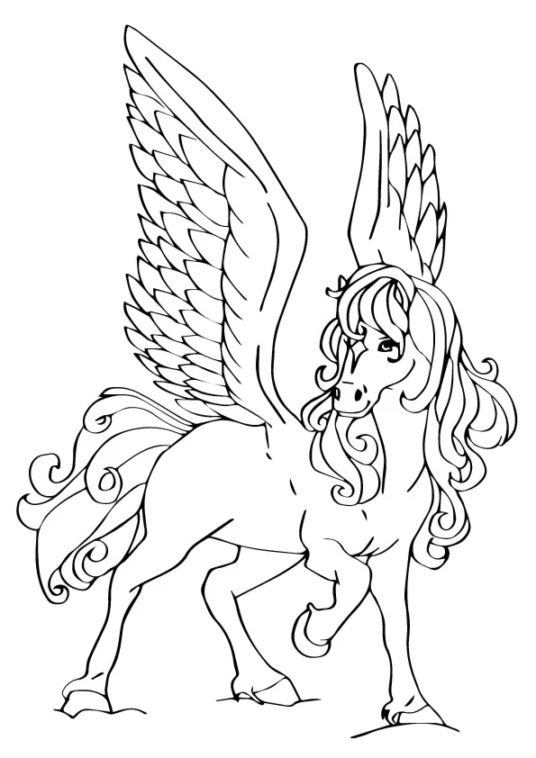 Pegasus boyama sayfası #1 – boyama çalışması, sınıf etkinliği
