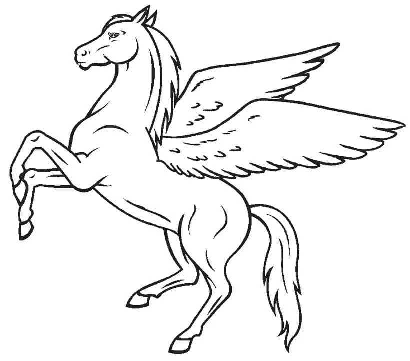 Pegasus boyama sayfası – okul öncesi, evde etkinlik