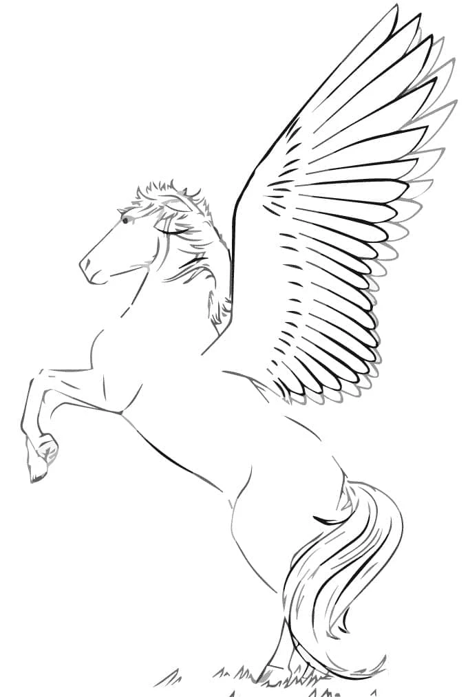 Pegasus boyama sayfası #10 – motor becerileri destekler, mürekkep tasarrufu sağlar