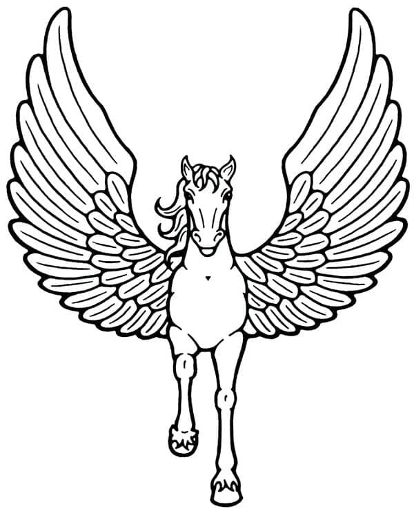 Pegasus boyama sayfası #15 – kolay indirilebilir, eğlenceli öğrenme deneyimi