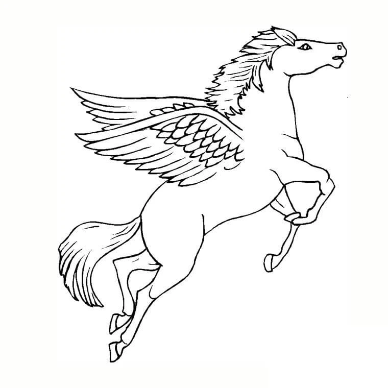 Pegasus boyama sayfası #19 – günlük etkinlik önerisi, kolay boyama