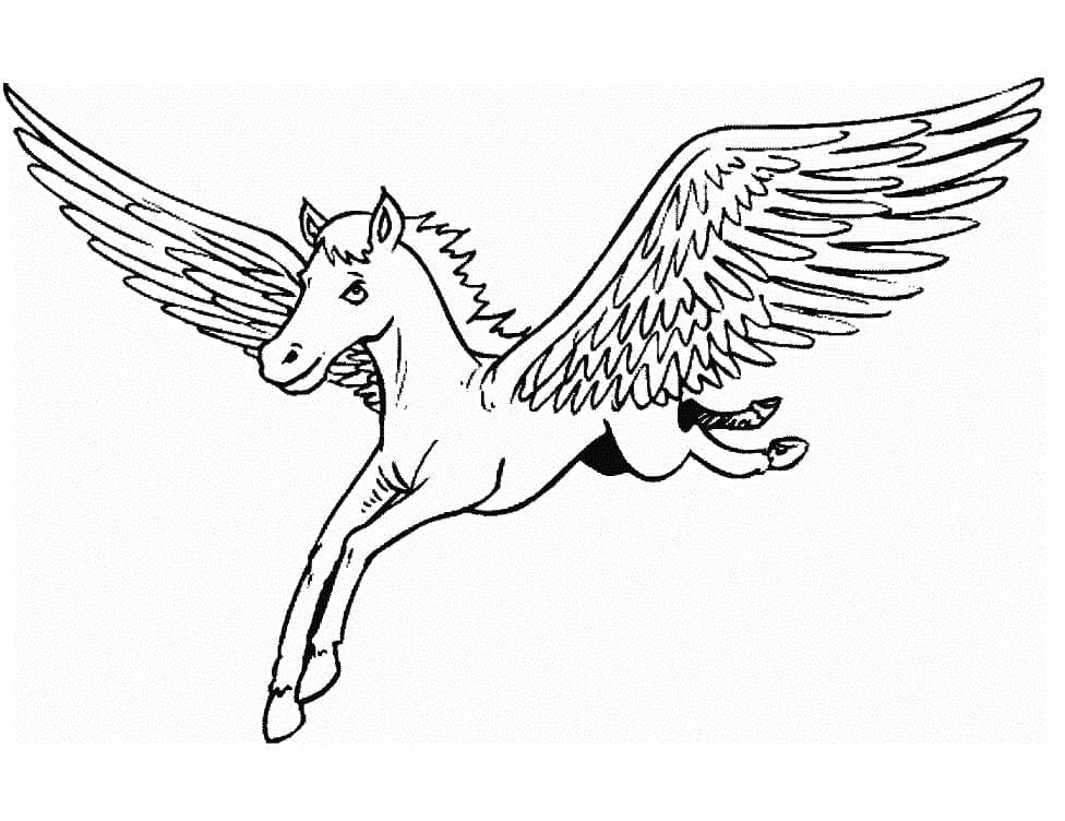 Pegasus boyama sayfası #22 – eğlenceli öğrenme deneyimi, okul öncesi