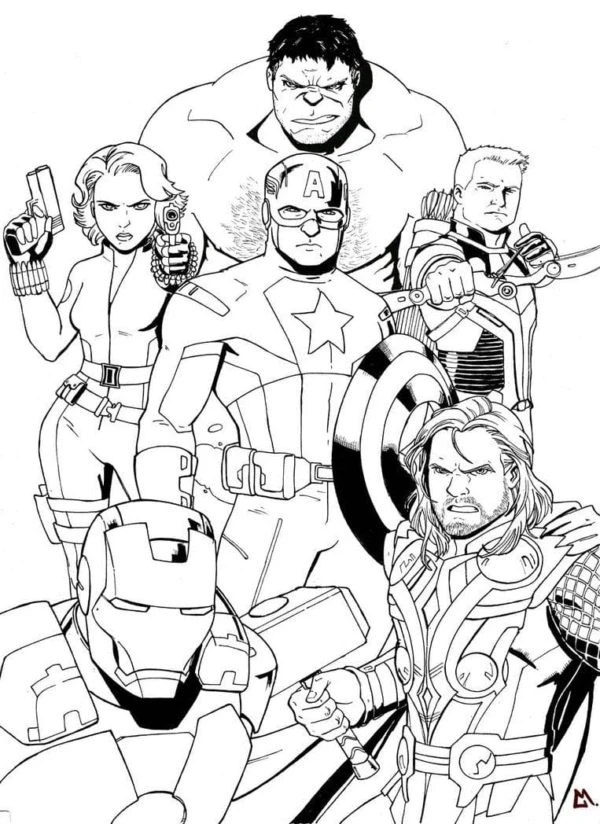 Marvel boyama sayfası – kolay boyama, eğitici aktivite