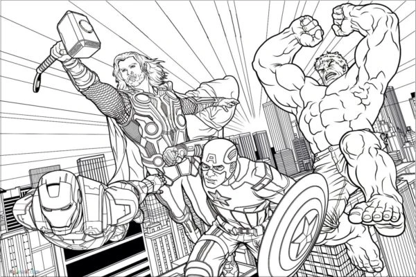 Marvel boyama sayfası – eğitici aktivite, yaratıcılık